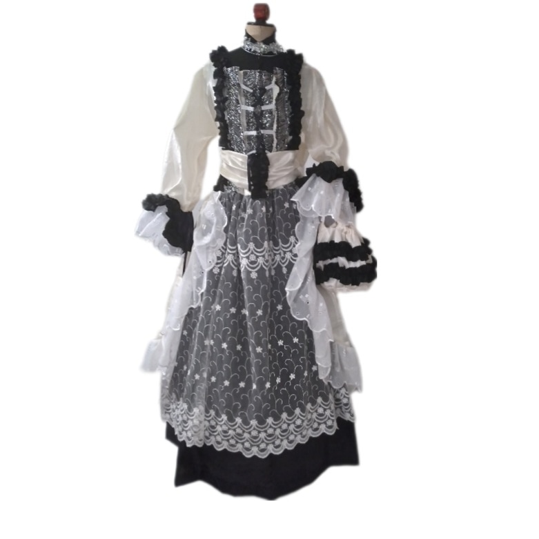 Rokoko Kleid Schwarz-Weiss