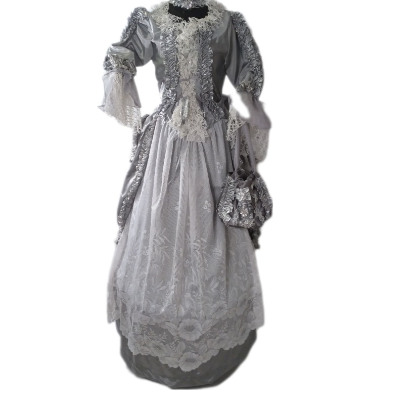 Barock Kleid Silber
